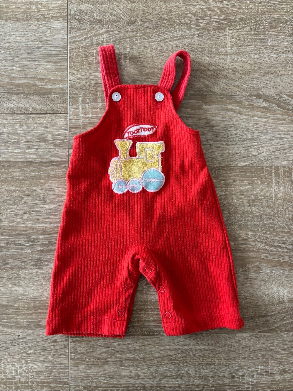 vintage carters red corduroy train overalls size 3 months